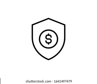 Money protect line icon. Vector symbol in trendy flat style on white background. Web sing for design.