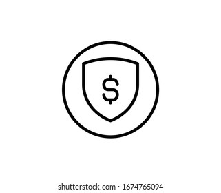 Money protect line icon. Vector symbol in trendy flat style on white background. Web sing for design.
