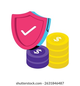 Money Protect Vector style icon. Eps 10 file