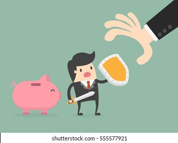 Money Protection. Business Concept Illustration.