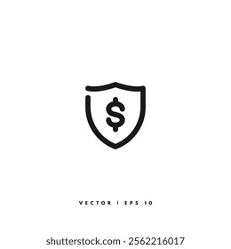 Money Protection Icon. Editable Stroke