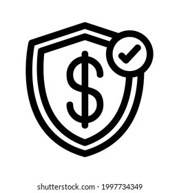 money protection icon or logo isolated sign symbol vector illustration - high quality black style vector icons
