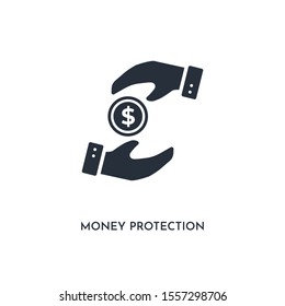 money protection icon. simple element illustration. isolated trendy filled money protection icon on white background. can be used for web, mobile, ui.