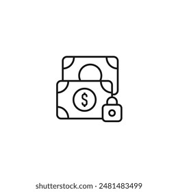 Vector de iconos de protección de dinero. VECTOR EPS 10 editable