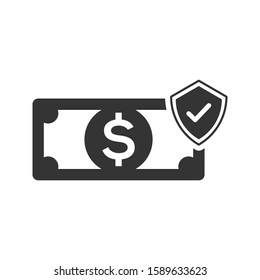 Money protection security vector icon