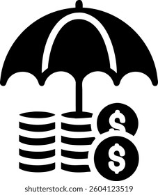 Money Protection Umbrella Icon vector design