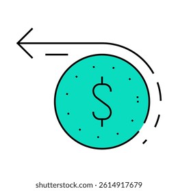 money purchaise line icon vector. money purchaise sign. isolated symbol illustration