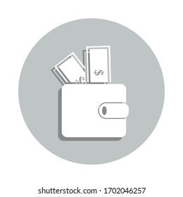 money in purse badge icon. Simple glyph, flat vector of Banking icons for ui and ux, website or mobile application