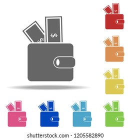 money in purse icon. Elements of banking in multi color style icons. Simple icon for websites, web design, mobile app, info graphics
