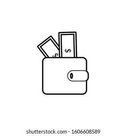 money in purse icon. Simple thin line, outline vector of banking icons for ui and ux, website or mobile application