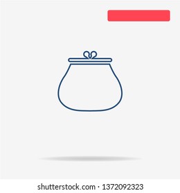 Money purse icon. Vector concept illustration for design.