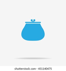 Money purse icon. Vector concept illustration for design.