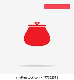 Money purse icon. Vector concept illustration for design.