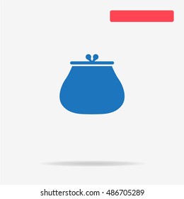 Money purse icon. Vector concept illustration for design.
