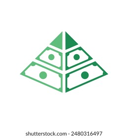 Money and Pyramid Logo Concept