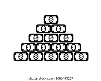 Money Pyramid. Vector Illustration.