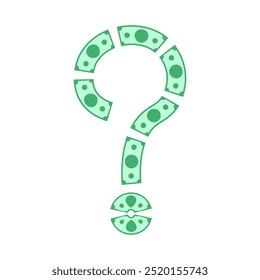 money, question mark in banknote money twisted, question mark money sign, money help concept