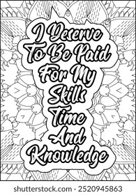 Money Quotes Coloring Page for Adult. Money Affirmation and  Quote Coloring Page. Inspirational Quote for Adults.