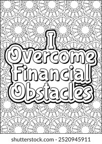 Money Quotes Coloring Page for Adult. Money Affirmation and  Quote Coloring Page. Inspirational Quote for Adults.