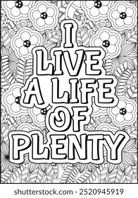 Money Quotes Coloring Page for Adult. Money Affirmation and  Quote Coloring Page. Inspirational Quote for Adults.