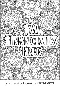 Money Quotes Coloring Page for Adult. Money Affirmation and  Quote Coloring Page. Inspirational Quote for Adults.