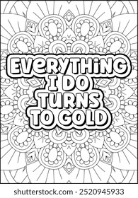 Money Quotes Coloring Page for Adult. Money Affirmation and  Quote Coloring Page. Inspirational Quote for Adults.