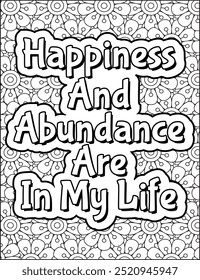 Money Quotes Coloring Page for Adult. Money Affirmation and  Quote Coloring Page. Inspirational Quote for Adults.