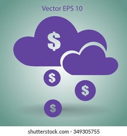 money rain from the cloud vector illustration