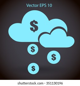 money rain from the cloud vector illustration