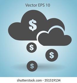 money rain from the cloud vector illustration