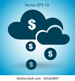 money rain from the cloud vector illustration