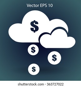 money rain from the cloud vector illustration