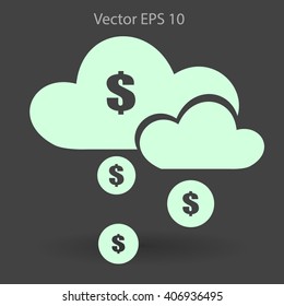 money rain from the cloud vector illustration