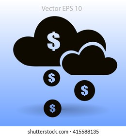 money rain from the cloud vector illustration