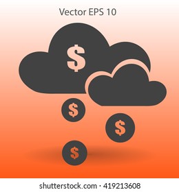 money rain from the cloud vector illustration