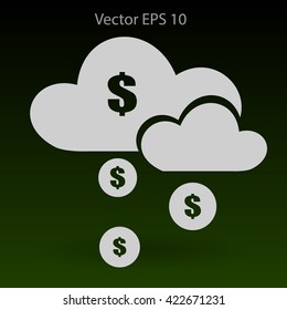 money rain from the cloud vector illustration