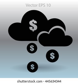 money rain from the cloud vector illustration