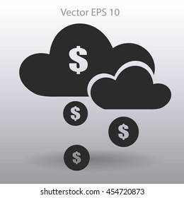 money rain from the cloud vector illustration
