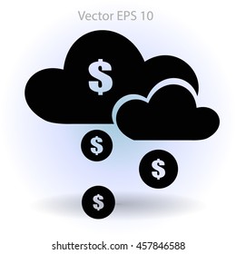 money rain from the cloud vector illustration