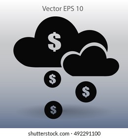 money rain from the cloud vector illustration