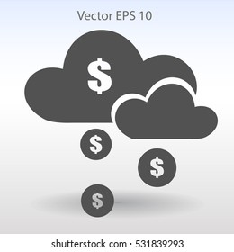 money rain from the cloud vector illustration