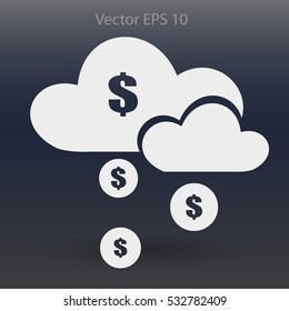 money rain from the cloud vector illustration