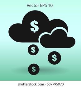 money rain from the cloud vector illustration