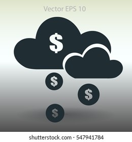 money rain from the cloud vector illustration
