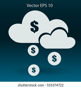 money rain from the cloud vector illustration