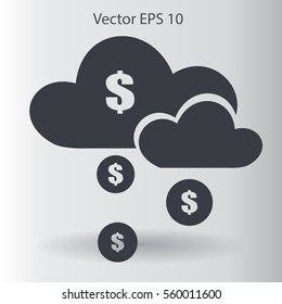 money rain from the cloud vector illustration