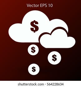money rain from the cloud vector illustration