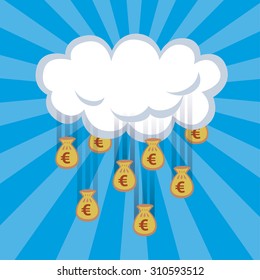money rain. flat vector illustration