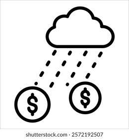 Money Rain Icon Element For Design