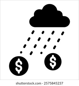 Money Rain Icon Element For Design